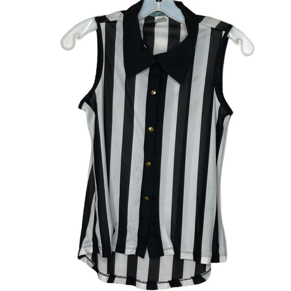 Julie's Closet Sleeveless Top Black White